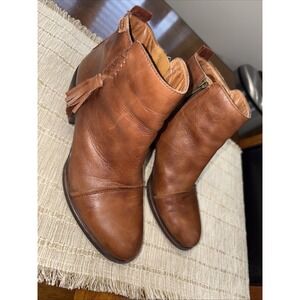 Pikolinos Leather Ankle Boots EU Sz 40 US 9 9.5 Booties Brown Stitches Zip Women